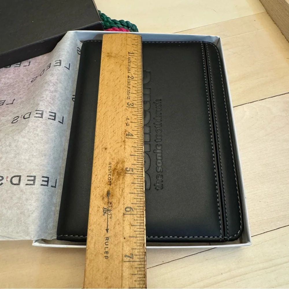 Leed’s Sonicare Office Notepad Black Leather Cover New in Box